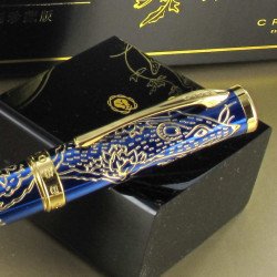Stylo Roller Cross® "Année du Rat" Laqué Bleu & Or 23 cts
