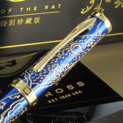 Stylo Bille Cross® "Année du Rat" Laqué Bleu & Or 23 cts