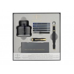 Coffret Stylo Plume Parker® "IM" Noir GT + encrier + cartouches d'encre + Convertisseur