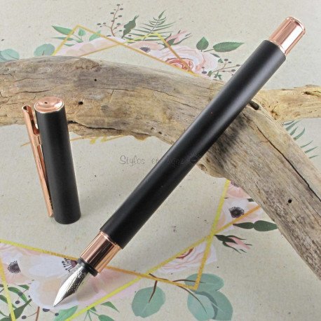 Stylo Plume Fine Faber Castell® "NEO" noir mat, or rose Stylo Plume Fine Faber Castell® "NEO" noir mat, or rose