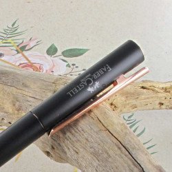 Stylo Roller Faber Castell® "NEO" noir mat, or rose
