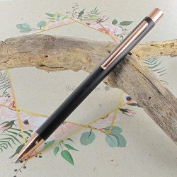 Stylo Bille Faber Castell® "NEO" noir mat, or rose