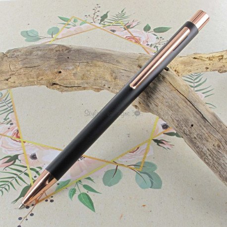 Stylo Bille Faber Castell® "NEO" noir mat, or rose