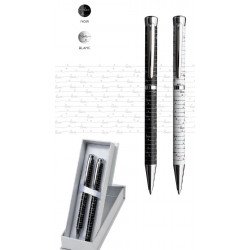 Parure stylos Plume & Bille Oberthur® "Idylle" Noir