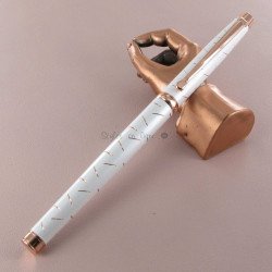 Stylo Roller Oberthur® "Palazzo" Laqué Blanc