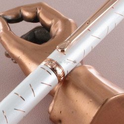 Stylo Roller Oberthur® "Palazzo" Laqué Blanc