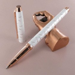 Stylo Roller Oberthur® "Palazzo" Laqué Blanc