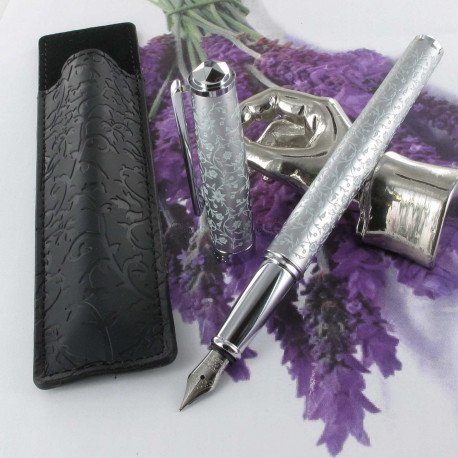 Stylo Plume Oberthur® "Byzance" Gris Perle Aqua Stylo Plume Oberthur® "Byzance" Gris Perle Aqua
