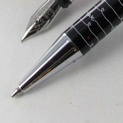 Parure stylos Plume & Bille Oberthur® "Idylle" Noir