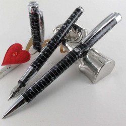 Parure stylos Plume & Bille Oberthur® "Idylle" Noir