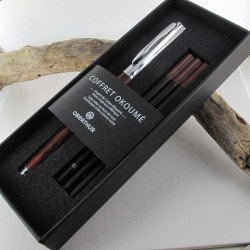 Coffret Stylo Roller Oberthur® "Okoume" Bois de Rose