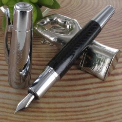 STYLO PLUME "e-motion" parquet noir, résine précieuse