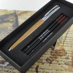 Coffret Stylo Roller Oberthur® "Okoume" Bois de Chêne