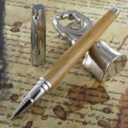 Coffret Stylo Roller Oberthur® "Okoume" Bois de Chêne