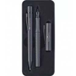 Coffret stylos Plume + Bille Faber Castell® GRIP Anthracite