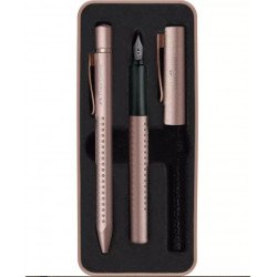 Coffret stylos Plume + Bille Faber Castell® GRIP Cuivré Rosé