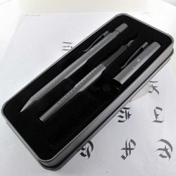 Coffret stylos Plume + Bille Faber Castell® GRIP Anthracite
