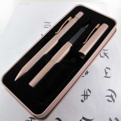 Coffret stylos Plume + Bille Faber Castell® GRIP Cuivré Rosé