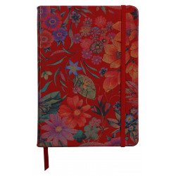 Carnet souple en Cuir Clairefontaine® Céleste Jardin Rouge