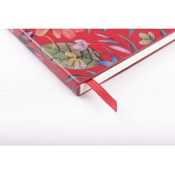 Carnet souple en Cuir Clairefontaine® Céleste Jardin Rouge