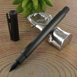 Stylo Plume Fine Faber Castell® "NEO" Aluminium Noir Mat