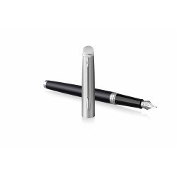 Stylo Plume Fine WATERMAN® Hémisphère Essentiel Acier Noir Mat