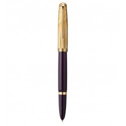 Stylo Plume Moyenne PARKER® 51 Prune & Or 18 carats