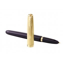 Stylo Plume Moyenne PARKER® 51 Prune & Or 18 carats