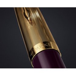 Stylo Plume Moyenne PARKER® 51 Prune & Or 18 carats