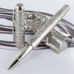 Stylo Roller Oberthur® Himalaya Nickel Blanc
