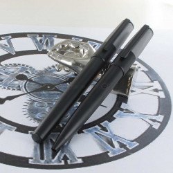 Parure Stylos Roller & Bille Hugo Boss® Gear MINIMAL Noir & Chrome