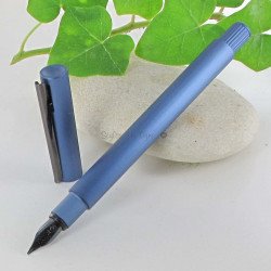 Stylo Plume Moyenne Faber Castell® "NEO" Aluminium Bleu Mat