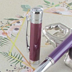 Parure stylos Plume & Bille Oberthur® "Blossom" Pourpre
