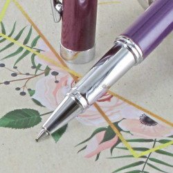 Parure stylos Plume & Bille Oberthur® "Blossom" Pourpre