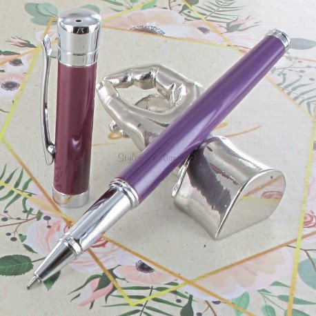 Parure stylos Plume & Bille Oberthur® "Blossom" Pourpre Parure stylos Plume & Bille Oberthur® "Blossom" Pourpre