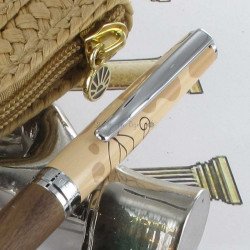 Stylo Bille Oberthur® "Olympe" Bois de Noyer + Etui trousse offert