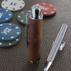 Stylo Bille Oberthur® "Ottawa" Télescopique Bois d'Acajou + Etui offert