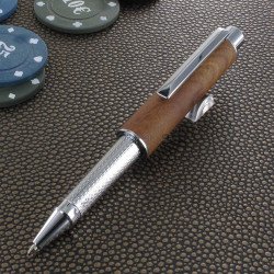 Stylo Bille Oberthur® "Ottawa" Télescopique Bois d'Acajou + Etui offert