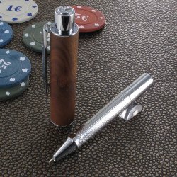 Stylo Bille Oberthur® "Ottawa" Télescopique Bois d'Acajou + Etui offert