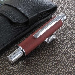 Stylo Bille Oberthur® "Ottawa" Télescopique Bois de Rose + Etui offert