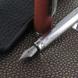 Stylo Plume Oberthur® "Ottawa" Télescopique Bois de Rose + Etui offert
