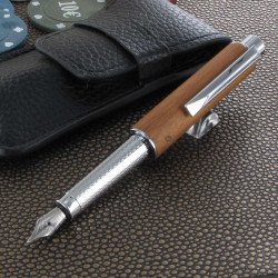 Stylo Plume Oberthur® "Ottawa" Télescopique Bois d'Acajou+ Etui offert