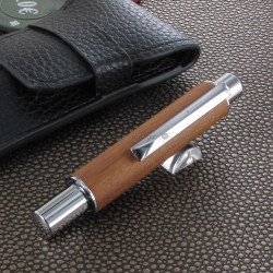 Stylo Plume Oberthur® "Ottawa" Télescopique Bois d'Acajou+ Etui offert