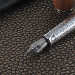 Stylo Plume Oberthur® "Ottawa" Télescopique Bois d'Acajou+ Etui offert