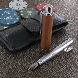 Stylo Plume Oberthur® "Ottawa" Télescopique Bois d'Acajou+ Etui offert