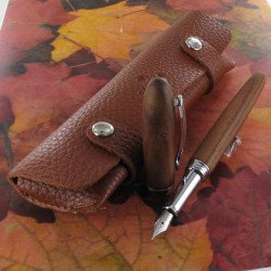 Stylo Plume Oberthur® "Quito" Bois d'Acajou + Etui trousse offert
