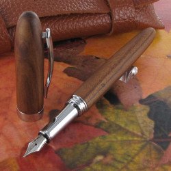 Stylo Plume Oberthur® "Quito" Bois d'Acajou + Etui trousse offert
