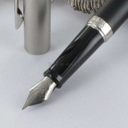 Stylo Plume Fine WATERMAN® Hémisphère Essentiel Acier Noir Mat