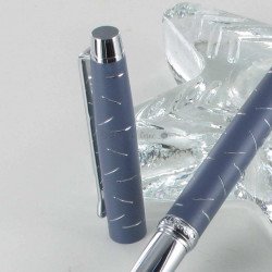 Coffret Stylo Roller Oberthur® "Palazzo" Denim + 2 recharges rollers offertes