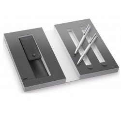 Parure de Stylos (Bille & Portemine 0,7 mm) LAMY® Logo Brushed + Etui Offert